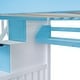 preview thumbnail 8 of 34, Full Over Full Castle Style Bunk Bed Kids Bed with 2 Drawers 3 Shelves and Slide Kids Furniture, Blue