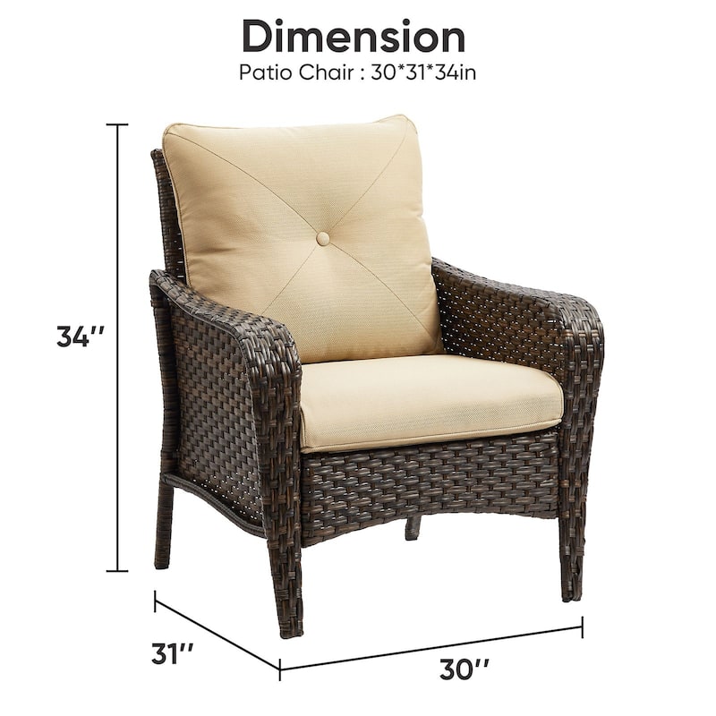 2 Pieces Patio Wicker Chairs Set