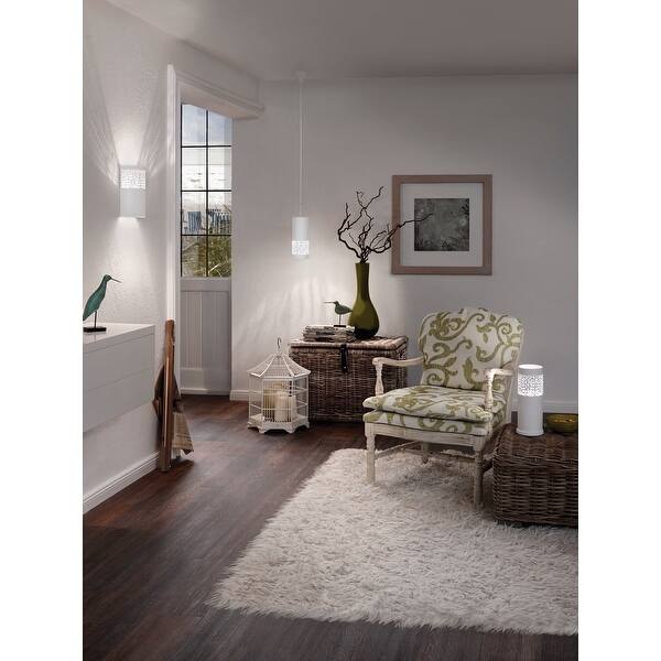 slide 2 of 2, Eglo Carmelia 1-Light White Wall Light