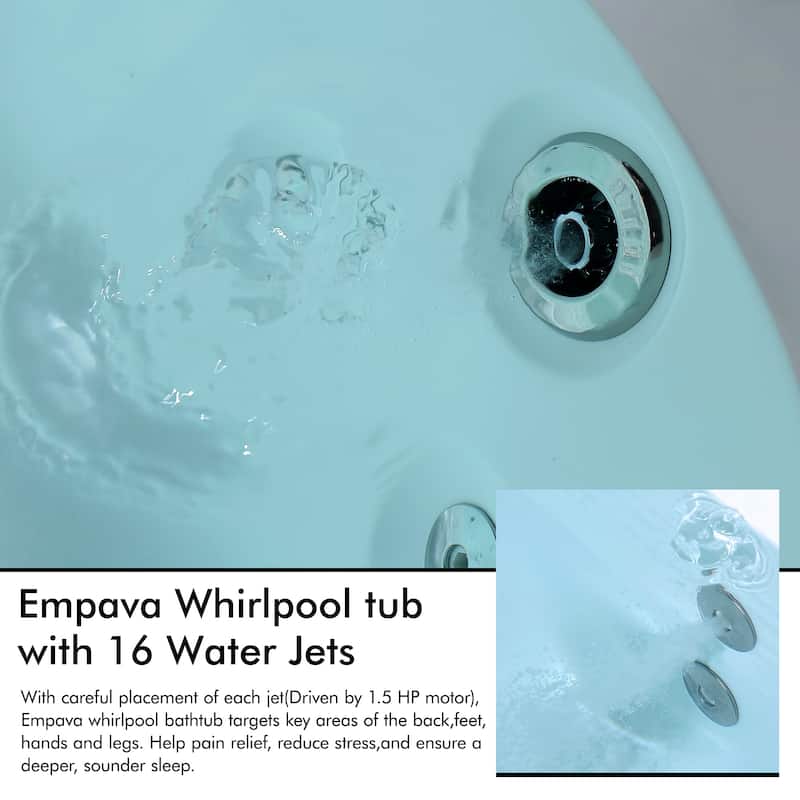 71 in. x 47 in. Alcove Whirlpool Bathtub Hydrotherapy Jetted SPA Bath in White