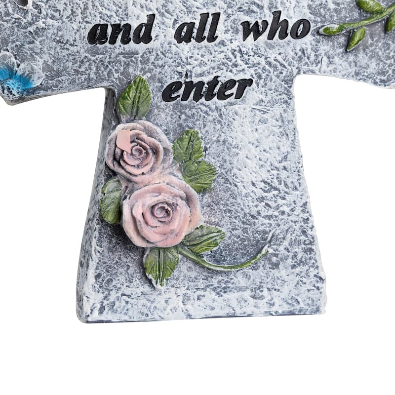 Bless This Home and All Who Enter Cross Statue - 6.75"