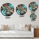 preview thumbnail 4 of 8, Designart 'Light Blue Fractal Flower' Oversized Modern Wall CLock