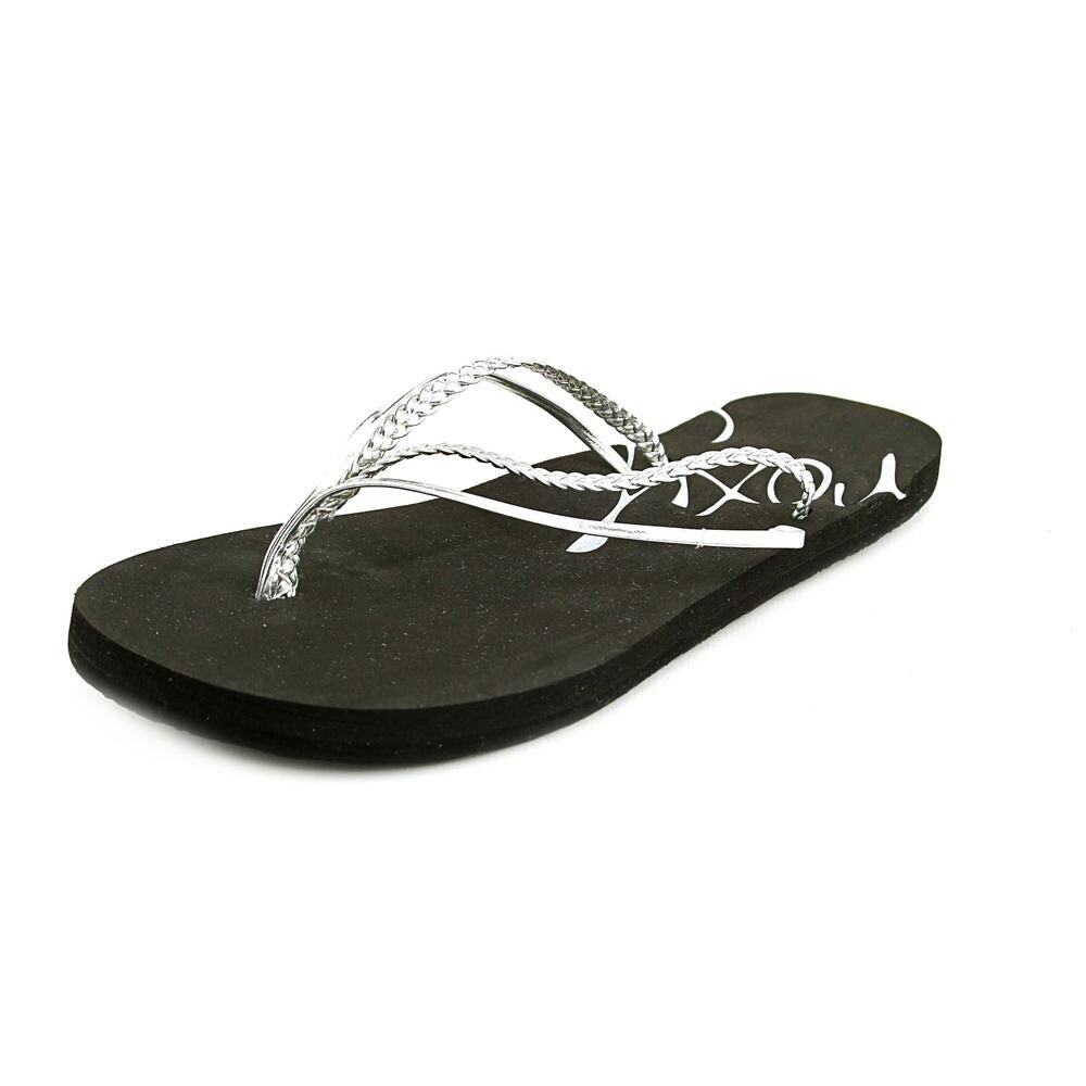 roxy silver flip flops