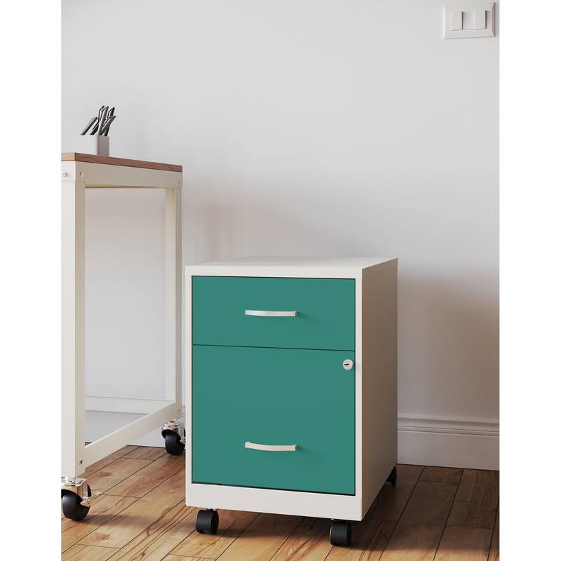 Space Solutions 18" Deep 2 Drawer Letter Width Mobile Vertical File Cabinet with Accessory Drawer