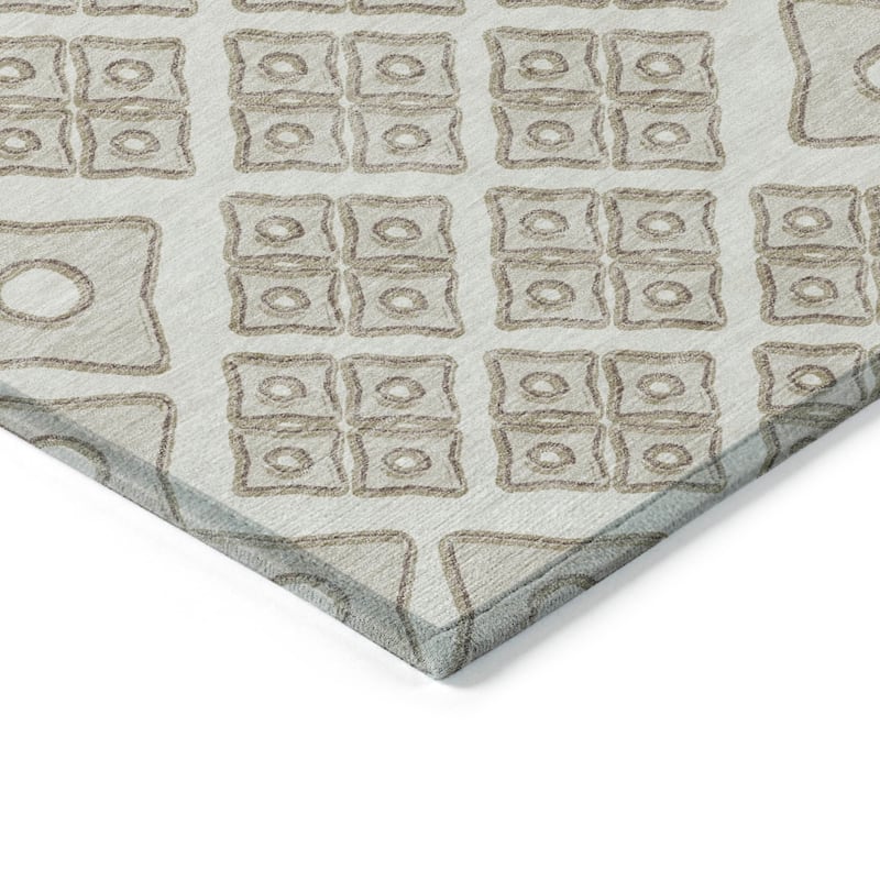 Machine Washable Indoor/ Outdoor Chantille Diamond Geo Rug