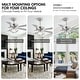 preview thumbnail 42 of 46, 52" Modern Chrome/ Black Indoor Ceiling Fan Light with Remote and 5 Resiversible Blades
