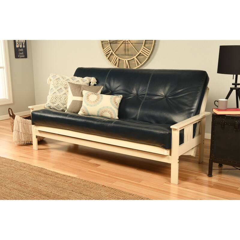 Porch & Den Kern Antique Wood Futon Set with Innerspring Mattress