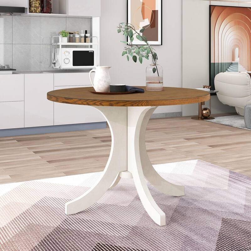 6-Piece Wood Dining Table Set, Kitchen Table Set with Upholstered Bench and 4 Dining Chairs