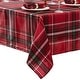 preview thumbnail 2 of 3, Pocono Plaid Holiday Fabric Tablecloth 52x70