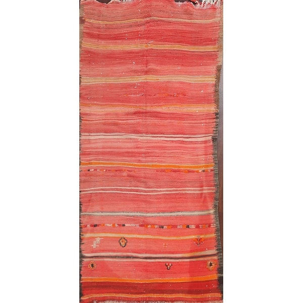 slide 2 of 15, Vintage Tribal Moroccan Oriental Staircase Runner Rug Wool Flat-weave - 4'3" x 8'7"