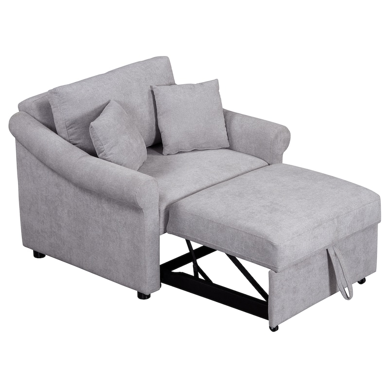3 IN 1 Convertible Sleeper Lounger Chair with Adjustable Backrest