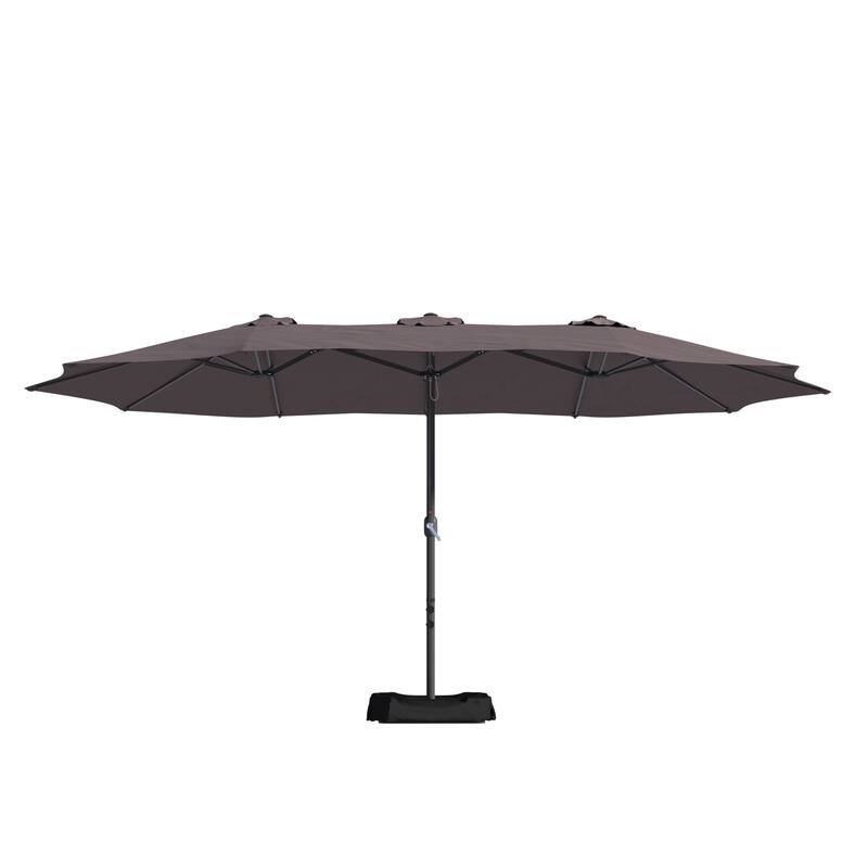 15ft Rectangular Patio Market Umbrella with Base