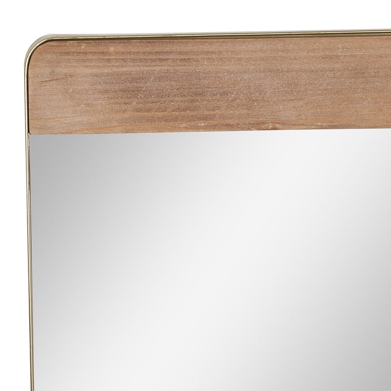Soraya Metal & Wood Farmhouse Wall Mirror - 30"H x 19"W x 1"D
