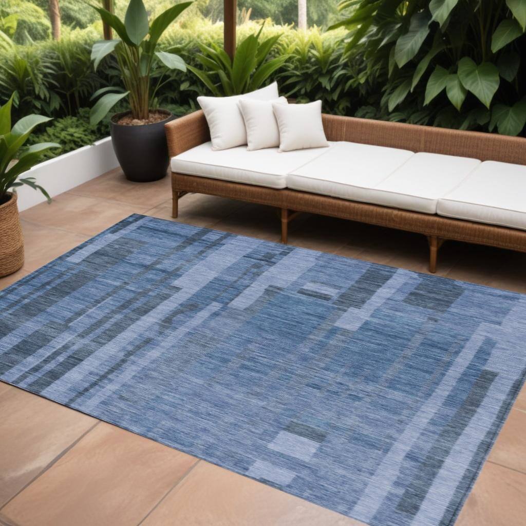 HomeRoots Striped Transitional Rectangle Outdoor Rug