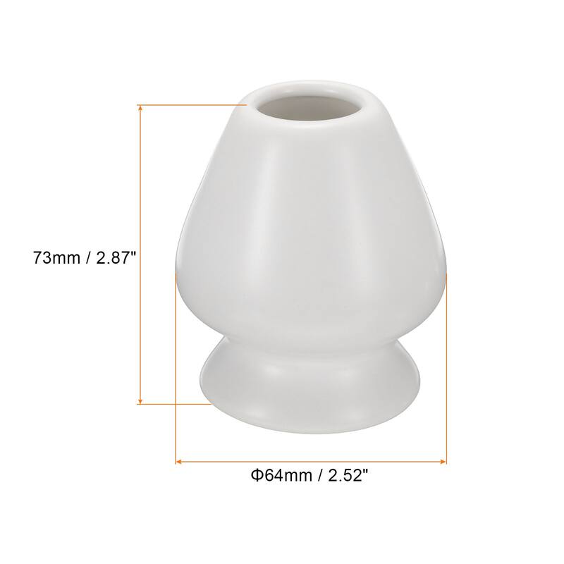 Ceramic Chasen Stand Matcha Whisk Holder Teas Set Whisks Stand, 1 Pcs - Matte White - 73mm