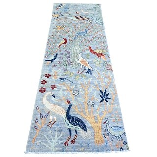 Shahbanu Rugs Gray Afghan Peshawar Birds of Paradise Tree of Life ...