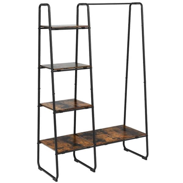 Clothes Rack Free Standing Storage Tower with Metal Frame - 40