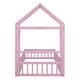 preview thumbnail 8 of 7, Twin Size Wooden Children's Bed Platform Bed with Detachable Headboard and Integrated Clothes Drying Rack