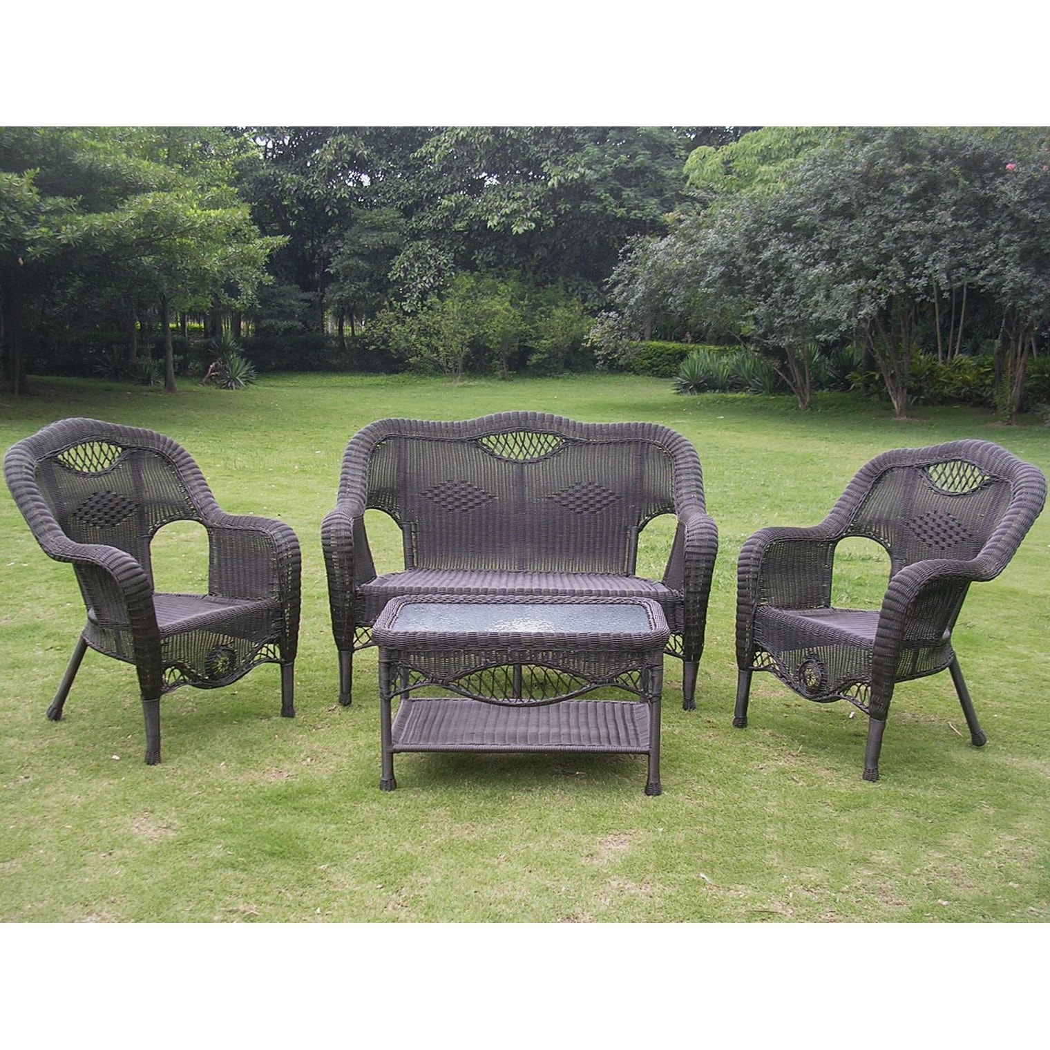 Resin wicker settee outlet