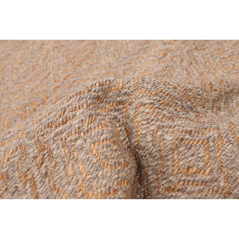 ECARPETGALLERY Flat-Weave Palas Denizli Light Grey, Tan Kilim - 5'4 x 7'4