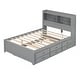 preview thumbnail 12 of 10, Full Size Bed Frame with Trundle, Drawers, and USB Ports for Modern Spaces, Grey
