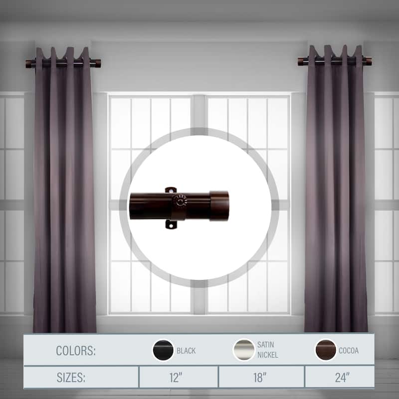 Coastal Curtain Rods Set of 2 - 24 Inch Steel Rods with Finials - Window Decor for Small Windows - M