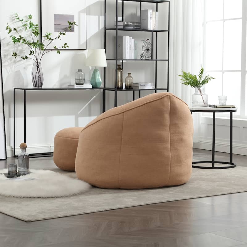 Roomfitters Bedding Bean Bag Sofa Chair - High Pressure Foam Bean Bag Chair for Adults with Padded Foam Padding and Footrest