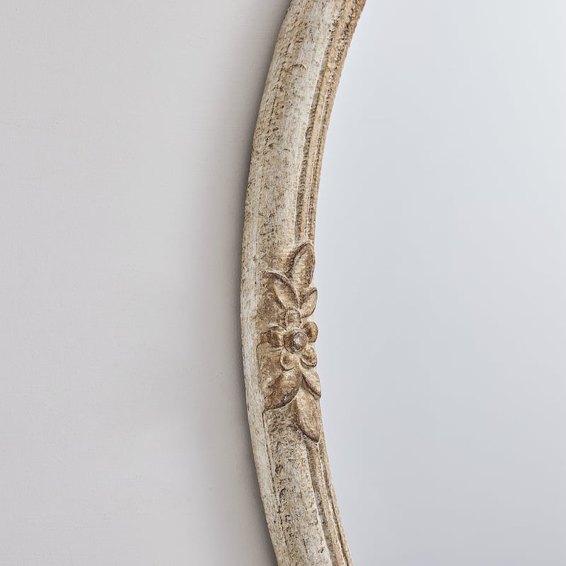 35" L Vintage Antique Gold Wooden Wall-Mounted Mirror