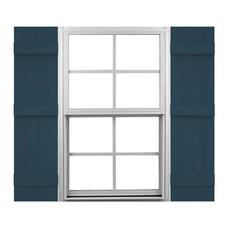 Mid-America Vinyl, Standard Size Four Board Joined Shutters - 14"W x 67"H - 036 - Classic Blue