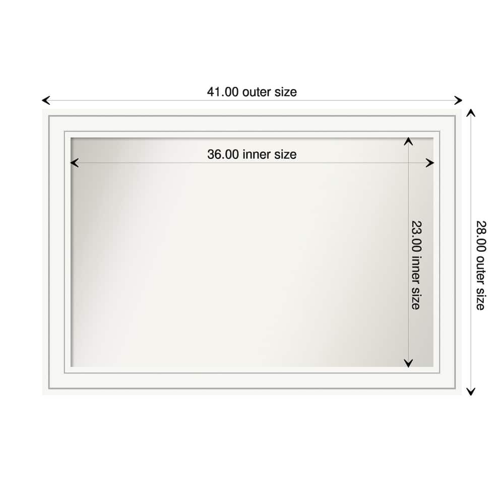 Craftsman White Framed Non-Beveled Custom Wall Mirror, Bathroom Vanity Mirror
