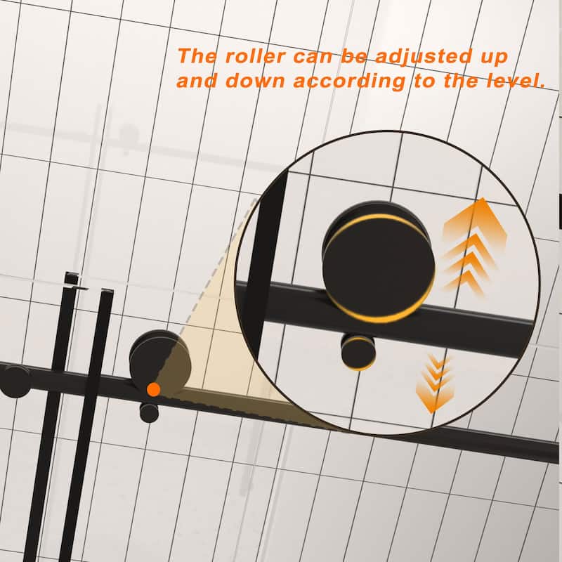 60 "W x 60" H Frameless Shower Door with Stainless Steel Handle - 60'' x 0.31'' x 60''