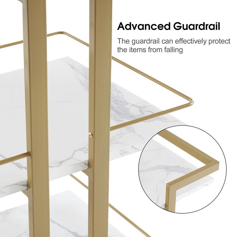 Modern Metal Storage 3-Tier Rolling Kitchen Utility Cart - 16.9" ( L ) x 13.0" ( W ) x 29.5" ( H )