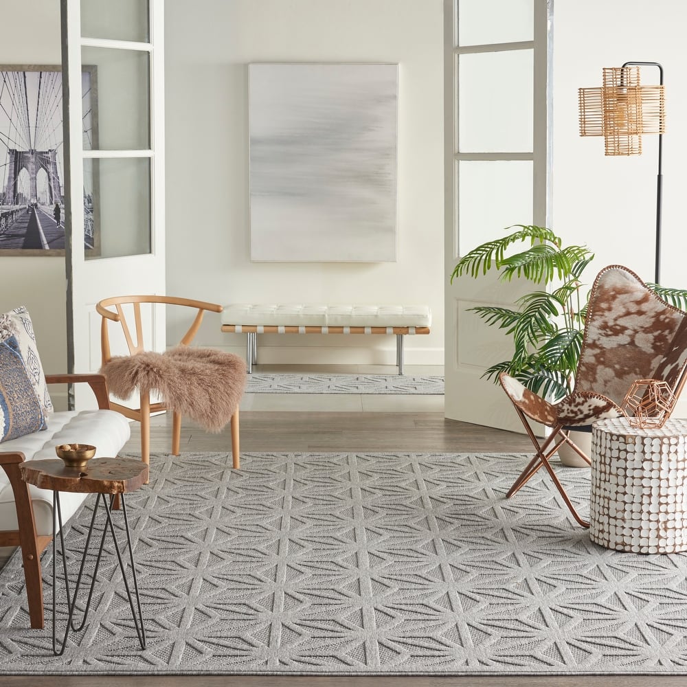 Nourison Palamos Transitional Geometric Indoor Outdoor Area Rug