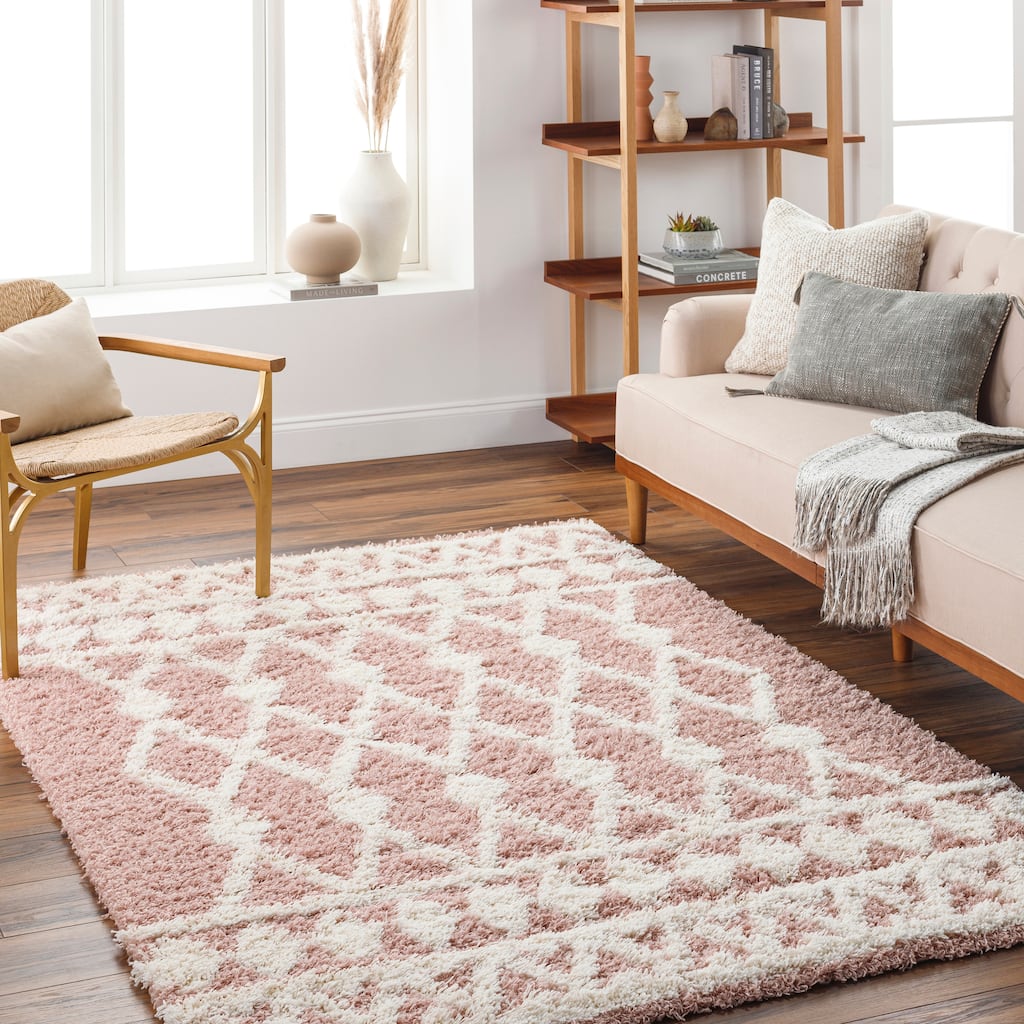 Livabliss Barbery Moroccan Border Plush Area Rug