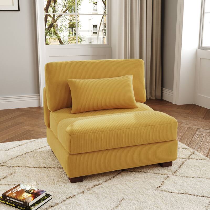 Modern Chaise Lounge Modular Sectional Sofa - Orange - Symmetrical