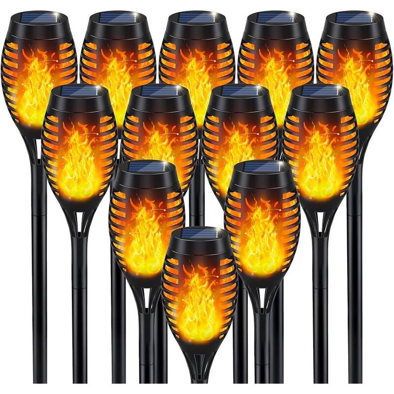 Solar Lights Outdoor, Solar Torch Light with Flickering Flame - 12Pack