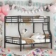 preview thumbnail 2 of 7, 2 In 1 Full XL Over Queen Metal Bunk Bed With Sturdy Frame