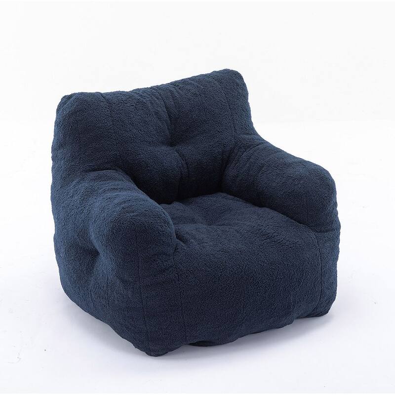 Soft Teddy Cloth Bean Bag Chair Tufted Foam Filling