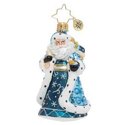 Debonair Winter Santa Gem Glass Christmas Ornament 1020131