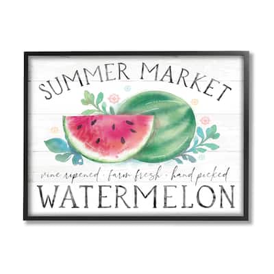 Stupell Summer Market Watermelon Farm Country Grain Pattern Framed Wall Art - Green