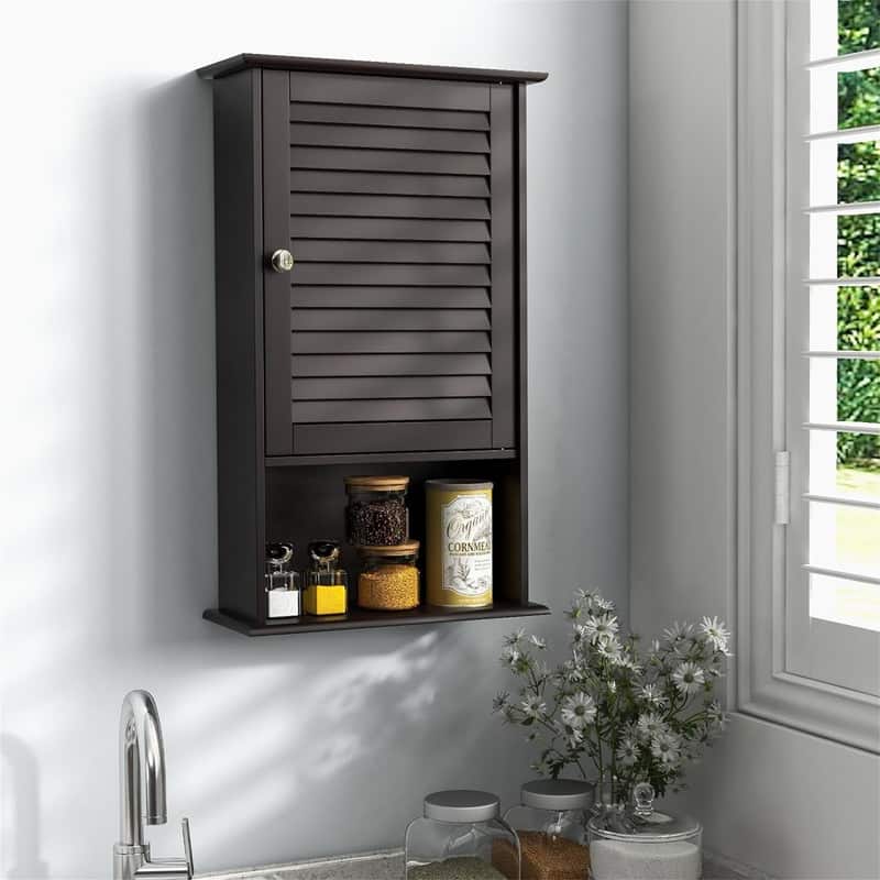 Wall Bathroom Storage Cabinet - 6.5"D x 16.5"W x 27.5"H