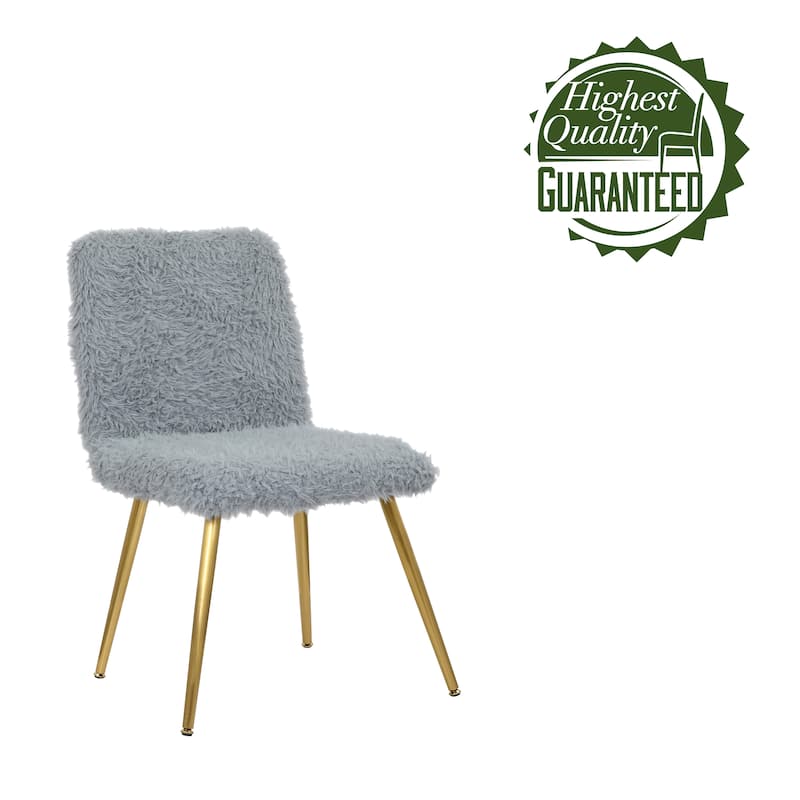 Porthos Home Gwen Dining Chairs, Plush Upholstery, Gold Legs, Armless