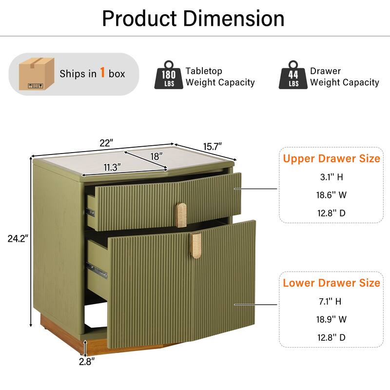 Christopher Knight Home - Silvio Nightstand with Manufactured Wood and Prism Silhouette