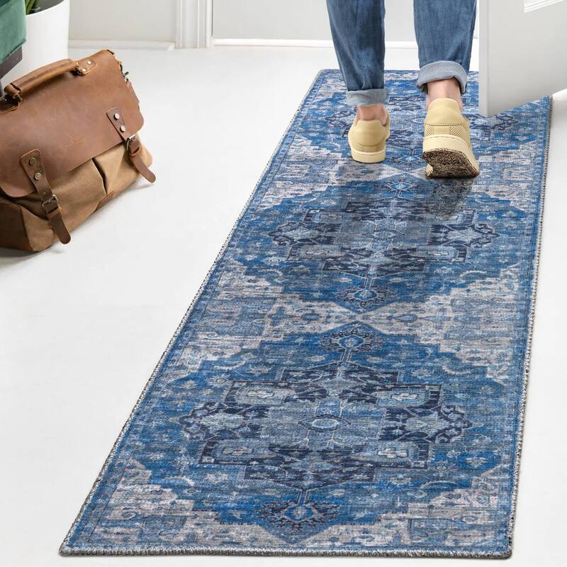 JONATHAN Y Marrakesh Ornate Medallion Machine Washable Area Rug