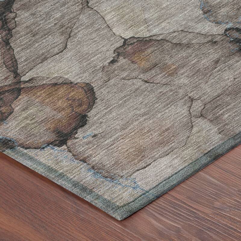 Machine Washable Indoor/ Outdoor Modern Brush Chantille Rug