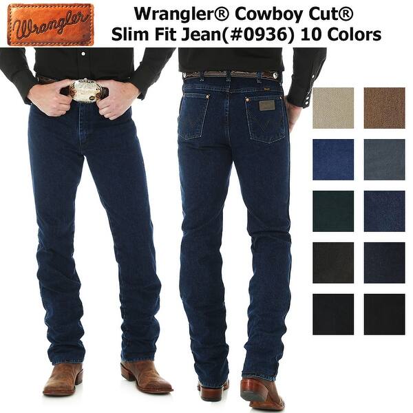 Wrangler Men S 0936 Cowboy Cut Slim Fit Jeans Overstock 32360571 Our wide selection of wrangler jeans for men provides all the fits, colors and styles you require for your everyday wardrobe. wrangler men s 0936 cowboy cut slim fit jeans