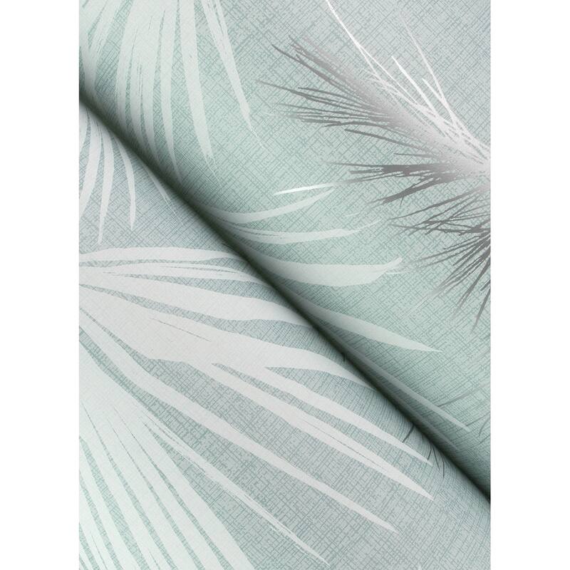 A-Street Prints Hatteras Sky Blue Palms Wallpaper