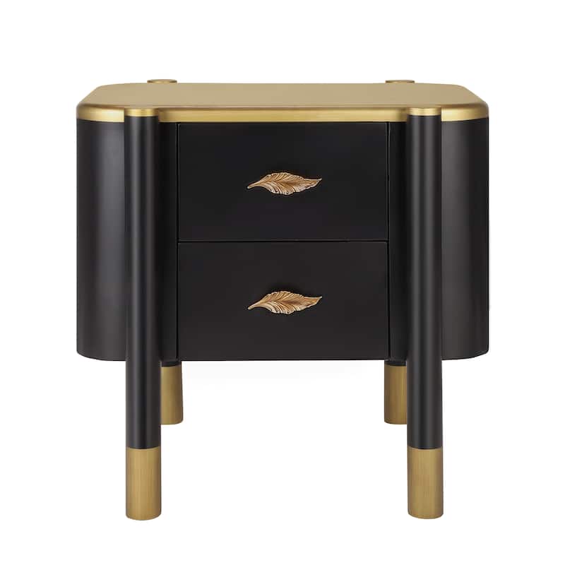 Christopher Knight Home- Zarabeth Wood Nightstand with Curved Profile Design