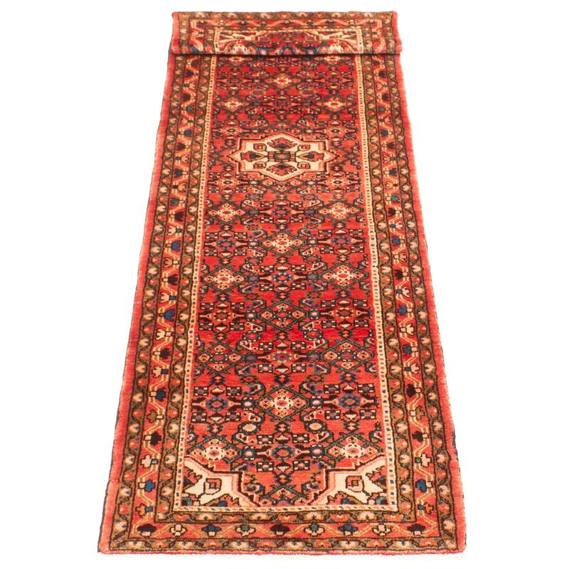 ECARPETGALLERY Hand-knotted Andelz Red Wool Rug - 2'9 x 10'3