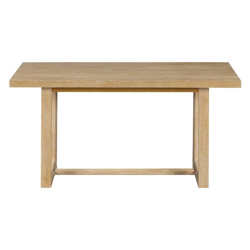 Spruce & Spring Dining Table Set for 6, 6-Piece Mid Century Modern Farmhouse Table with Chairs and Bench